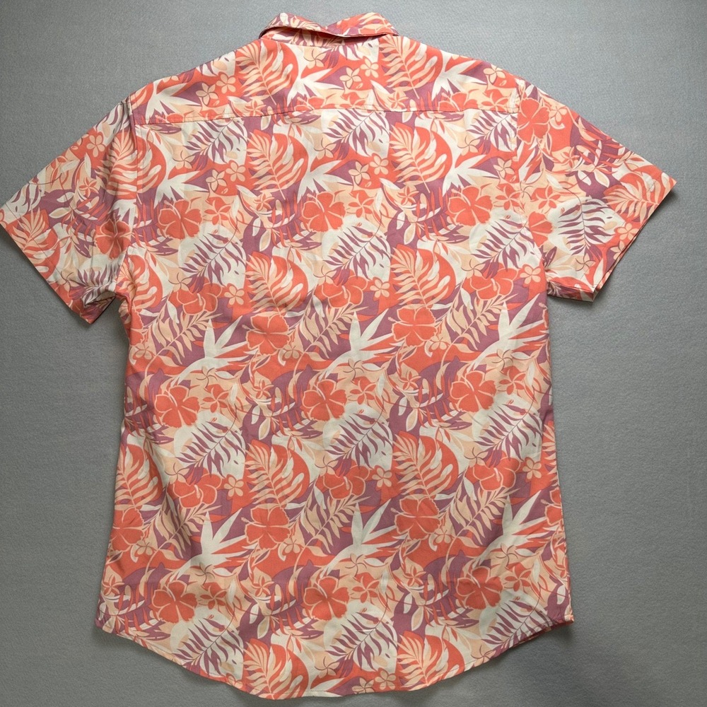 Laguna Button Down Shirt Mens Large Coral Tropical Floral Short Sleeve LSMT4939 - Picture 3 of 10